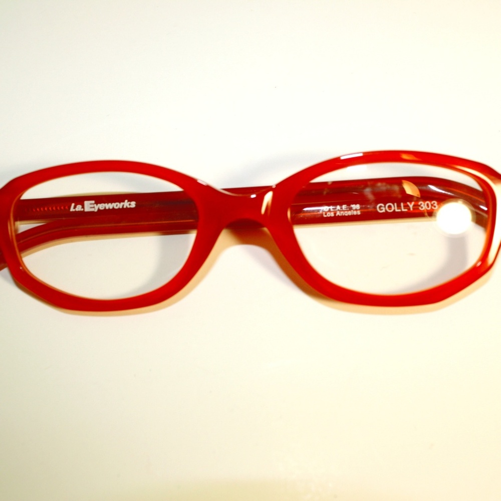 la eyeworks womens eyeglasses red plastic frame